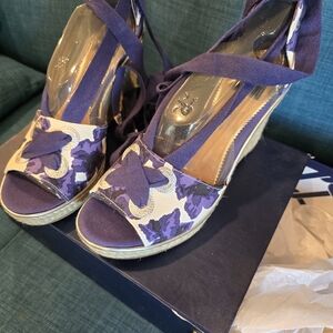 Milly x Sperry Top Sider Blue Floral Wedges